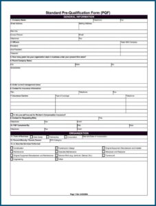 Subcontractor Prequalification Form