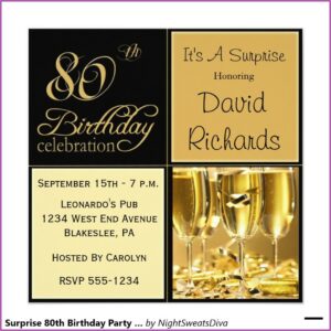 Surprise 80th Birthday Party Invitation Wording