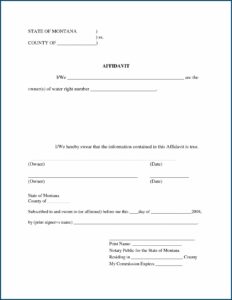 Sworn Affidavit Form Free Download