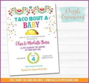 Taco Bout A Baby Invitation Free