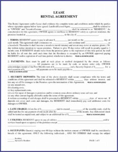 Texas Residential Lease Agreement Word Document