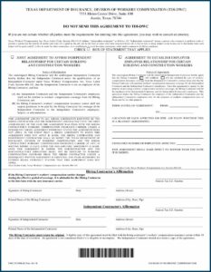 Texas Workmans Comp Form 83