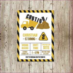 Tonka Truck Birthday Invitations