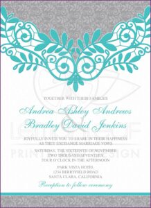 Turquoise Wedding Invitation Background
