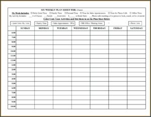 Weekly Sales Call Report Forms