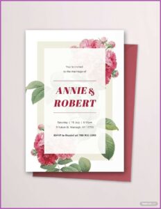 Wildflower Wedding Invitation Template Free