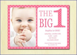 1 Year Baby Girl Birthday Invitation Card