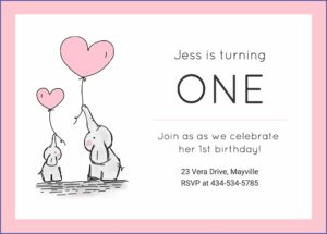 1st Birthday Invitation Card For Baby Girl In English