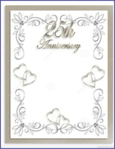 25th Wedding Anniversary Invitations Templates