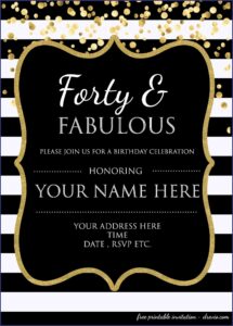 40th Birthday Brunch Invitation Wording