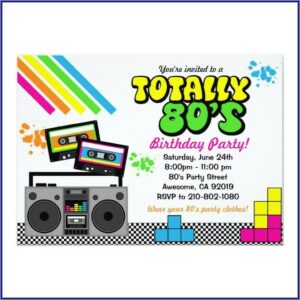 80s Birthday Invitation Template