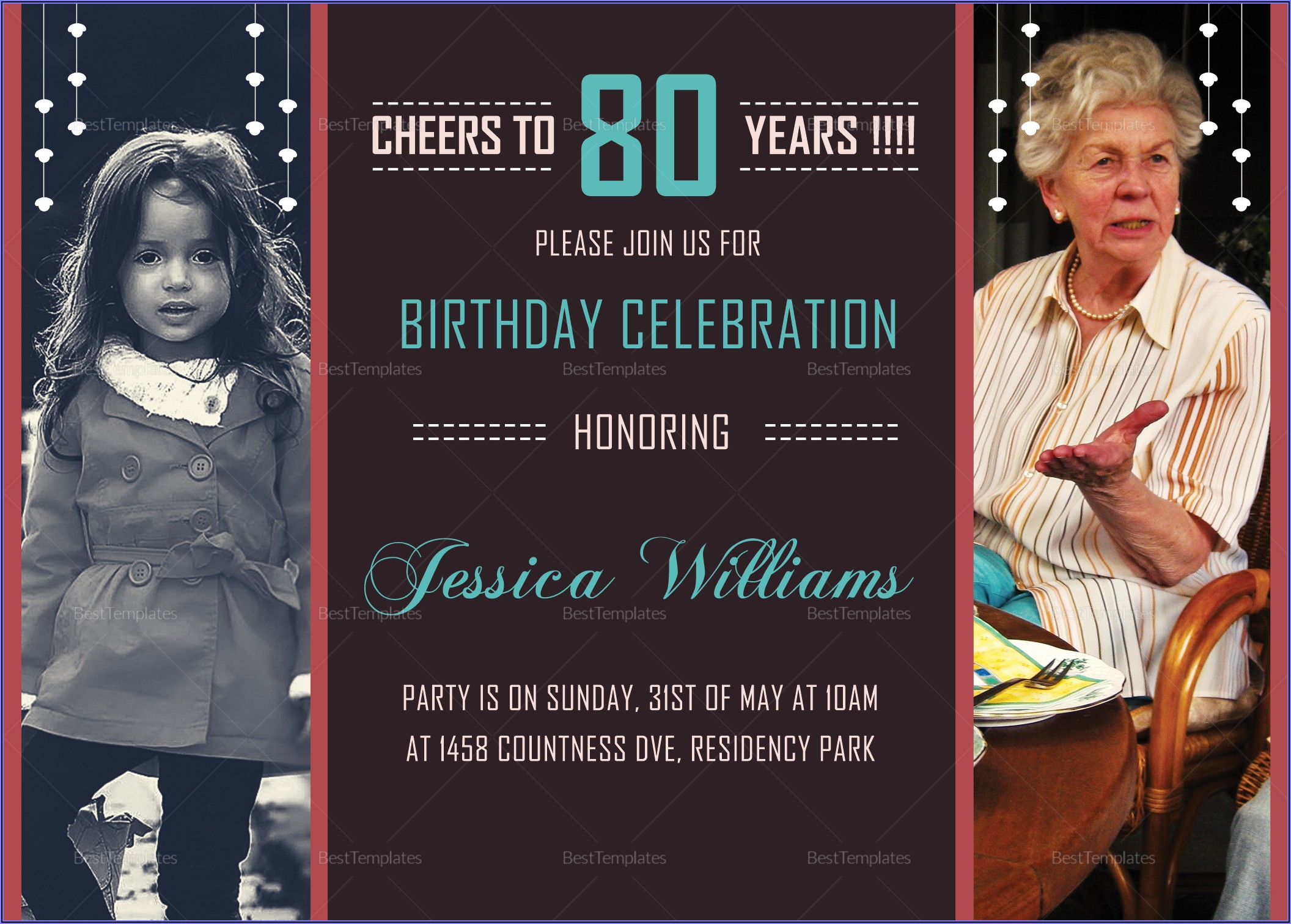 80's Birthday Invitation Templates
