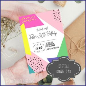 80s Theme Birthday Invitation Template