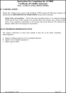 Acord 25 Certificate Of Insurance Form