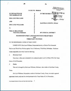 Amended Petition For Divorce Form Texas