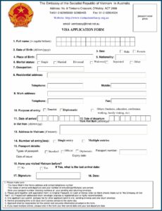 Australian Embassy Visa Application Form