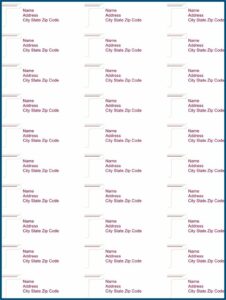 Avery Form 5160 Template