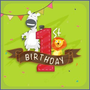 Baby 1st Birthday Invitation Card