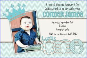 Baby Boy First Birthday Invitation Templates Free