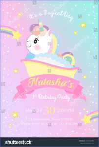Baby Girl Birthday Invitation Card Template