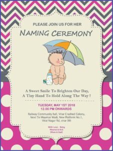Baby Girl Naming Ceremony Invitation Message
