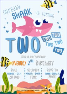 Baby Shark Birthday Invitation Message
