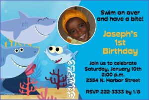 Baby Shark Birthday Invitation Wording