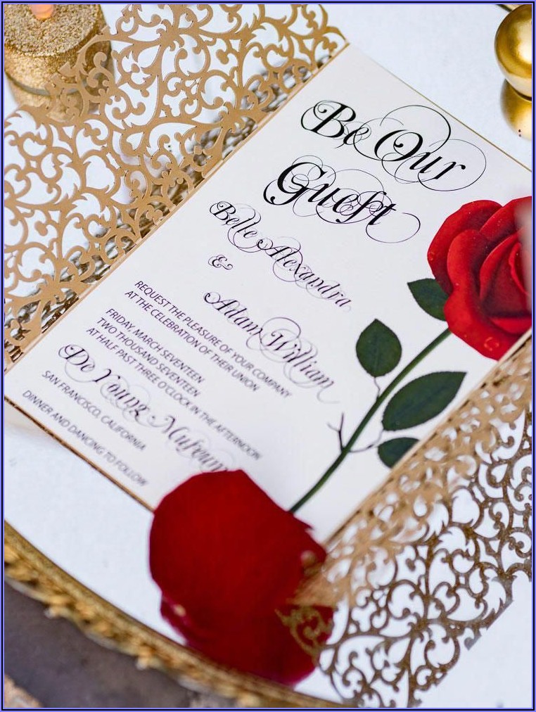 Beauty And The Beast Themed Wedding Invitations