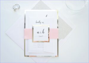 Blush Pink And Silver Wedding Invitations
