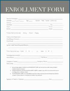 Boot Camp Registration Form Template