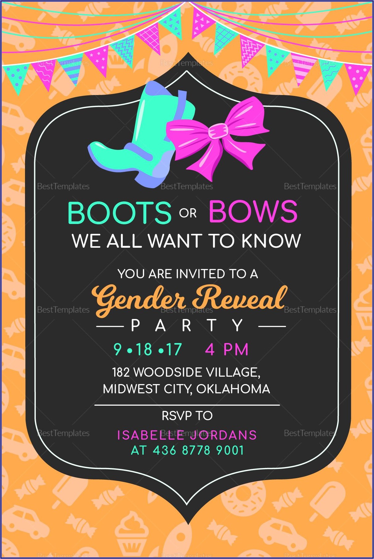Boots Or Bows Invitation Template