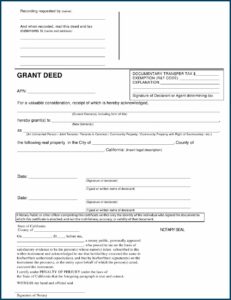 California Deed Form