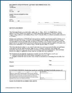 California Quick Deed Form
