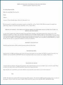 California Tod Deed Form