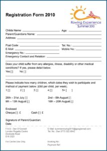 Camp Enrollment Form Template