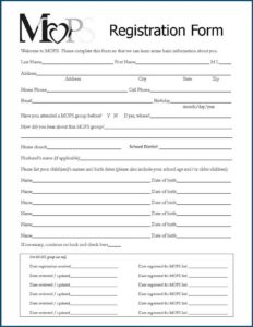 Camp Registration Form Template