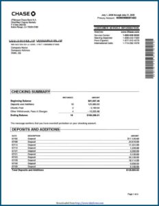 Chase Checking Account Reconciliation Form