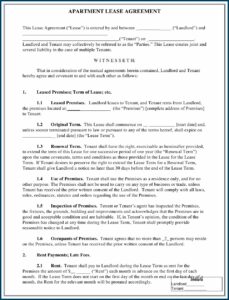 Chicago Apartment Lease Agreement
