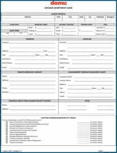Chicago Apartment Lease Form