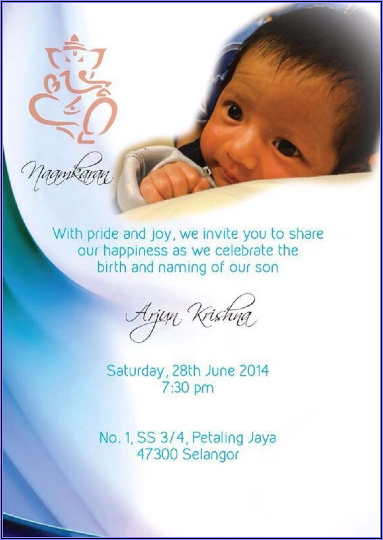 Child Naming Ceremony Invitation Message