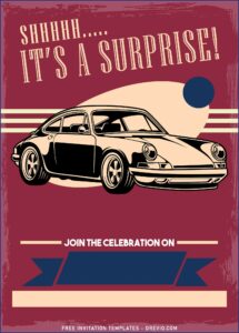 Classic Car 50th Birthday Invitations