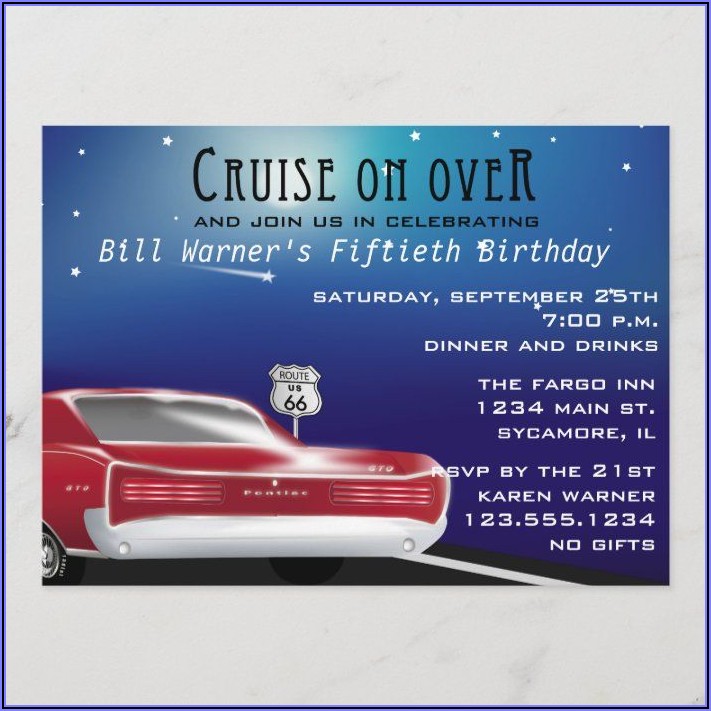 Classic Car Birthday Invitations