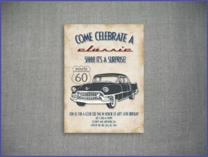 Classic Car Themed Birthday Invitations