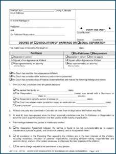 Colorado Divorce Forms Pdf