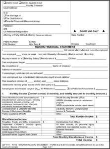 Colorado Divorce Forms Sworn Financial Statement