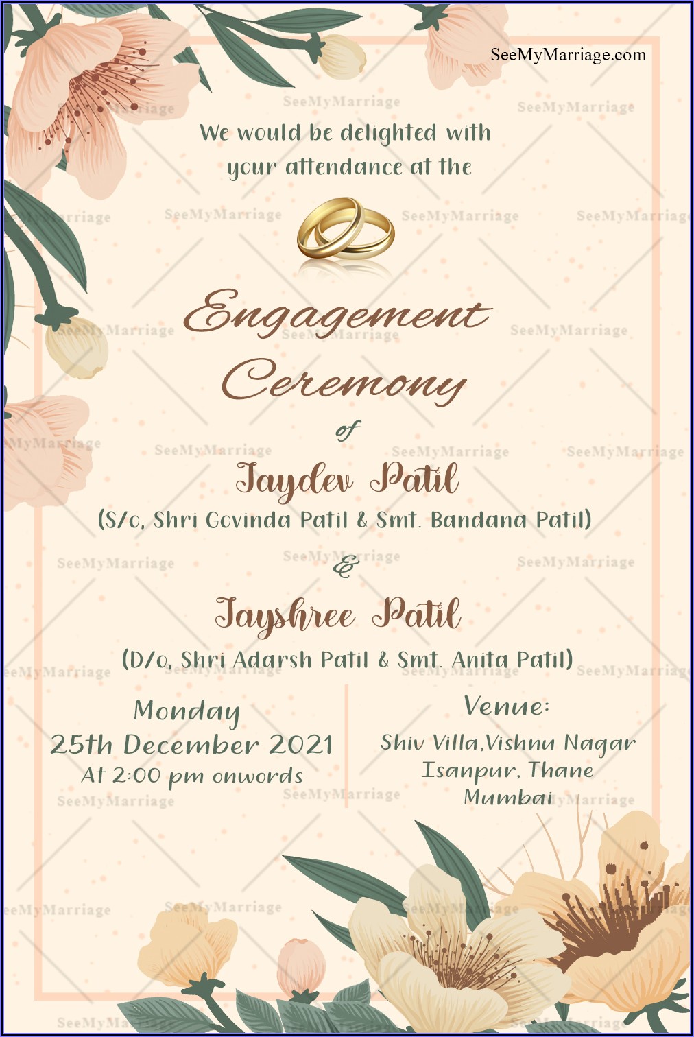 Create Online Invitation Card For Engagement