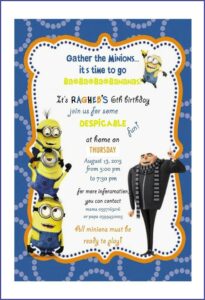 Despicable Me Birthday Invitations