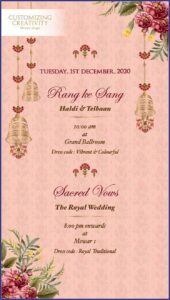 Digital Invitation Card For Indian Wedding