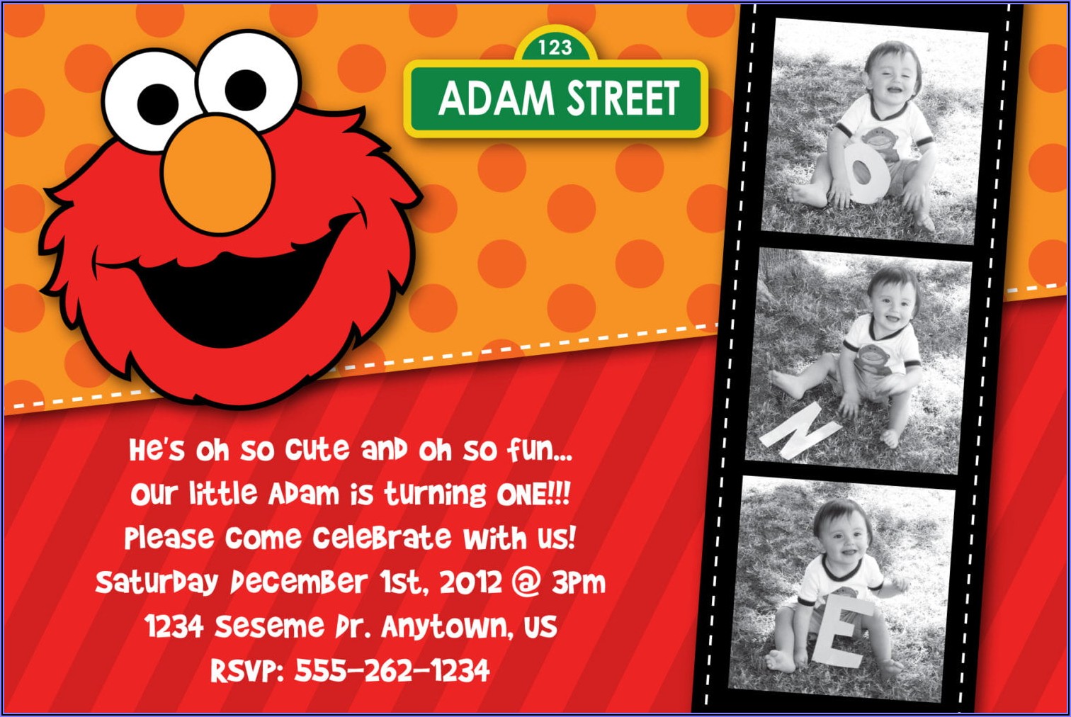 Elmo 1st Birthday Invitations Printable Free