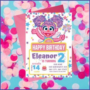 Elmo And Abby Cadabby Birthday Invitations